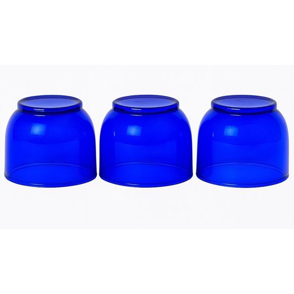 Vintage Hazel-Atlas Cobalt Blue Juice Whiskey Glasses 2.5” Set of 3 1930s-40s - Picture 2 of 4